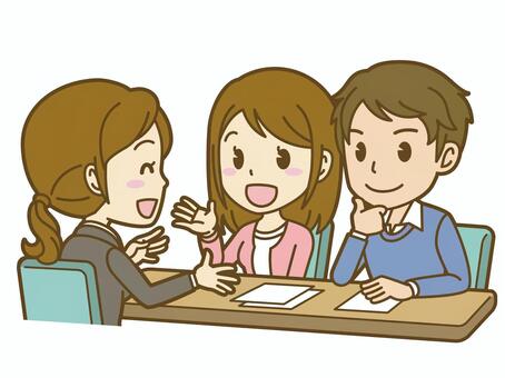 保険相談の様子（窓口スタッフとお客様）